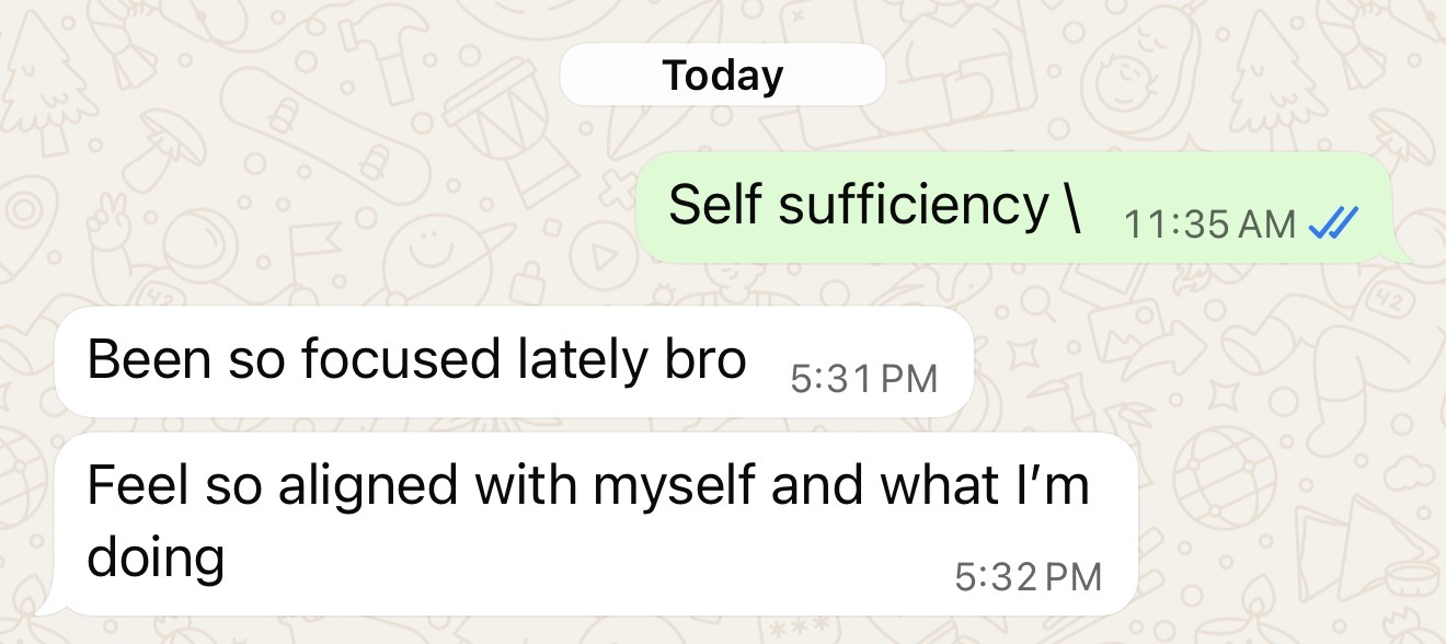 Client message about their results in the program