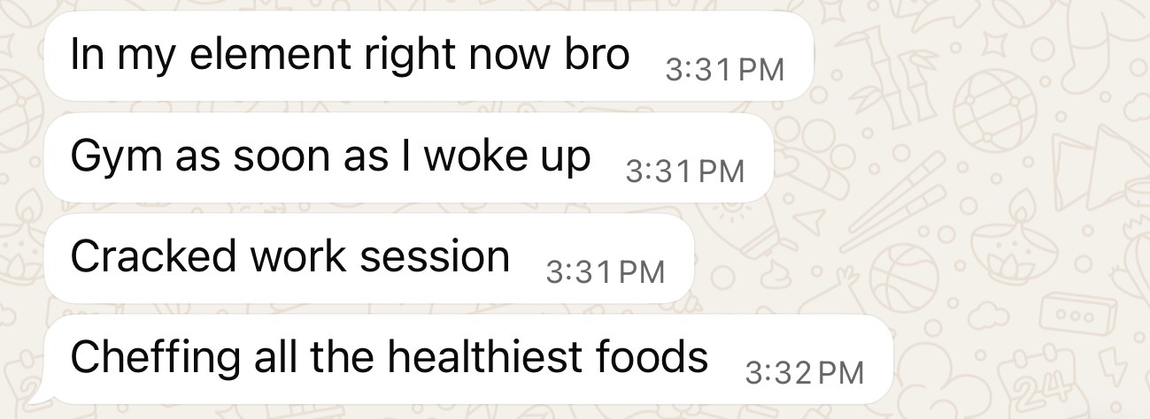 Client message about their results in the program