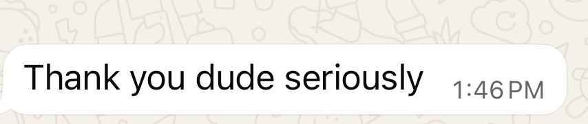 Client message about their results in the program