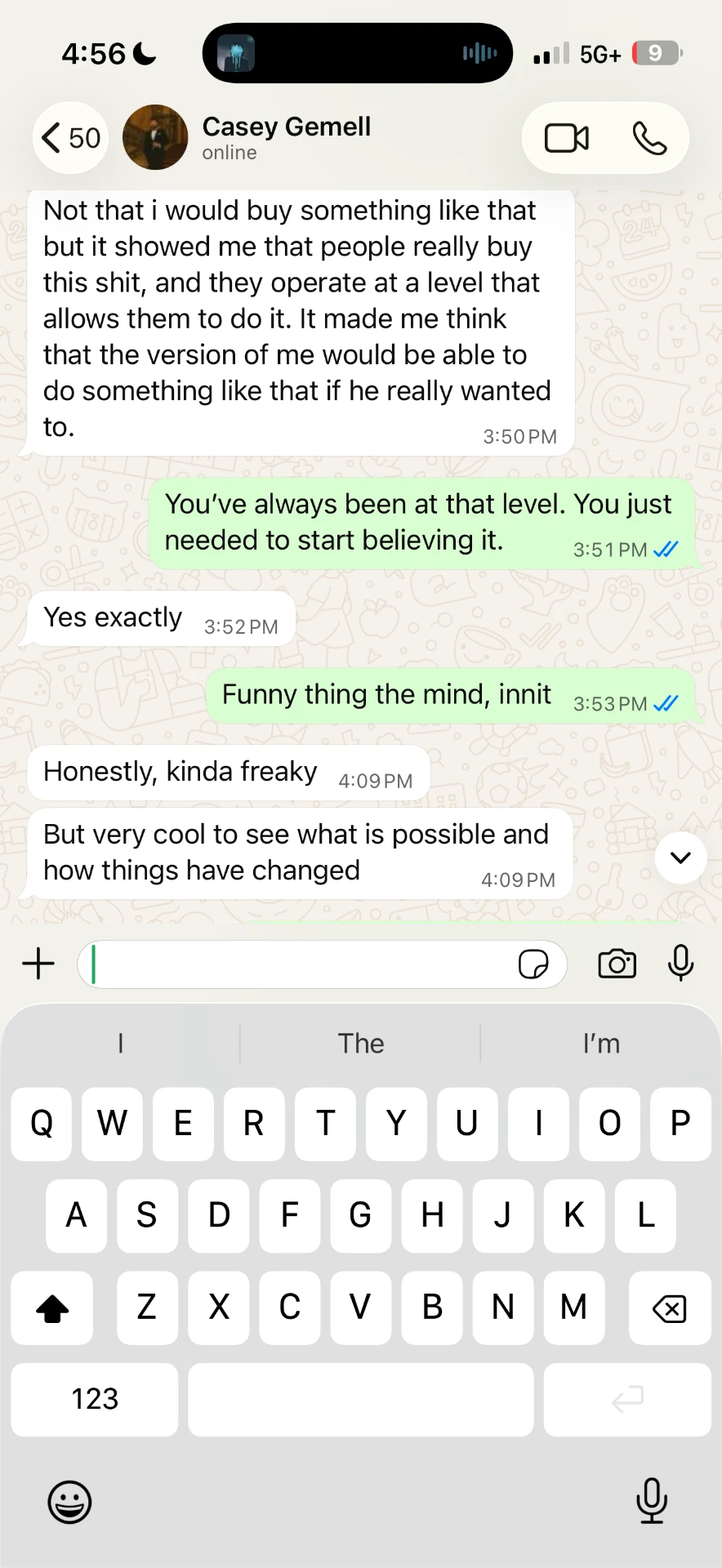 Client message about their results in the program