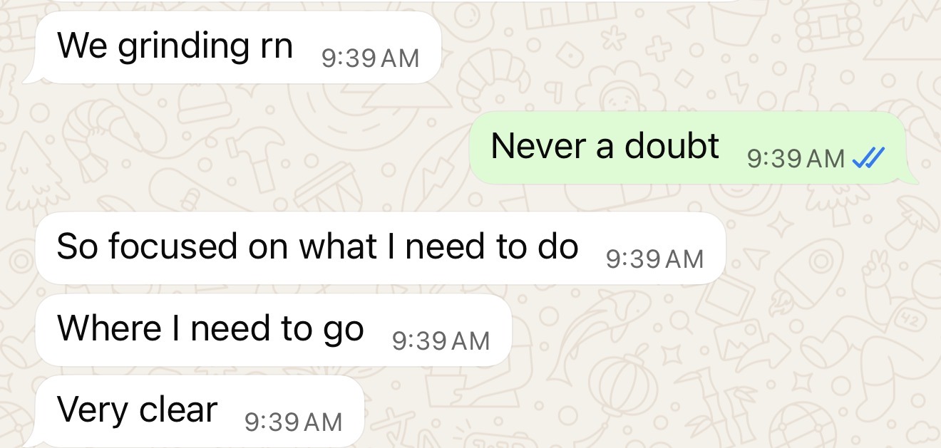 Client message about their results in the program