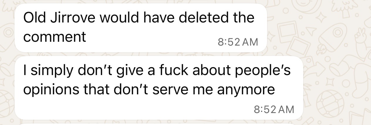 Client message about their results in the program