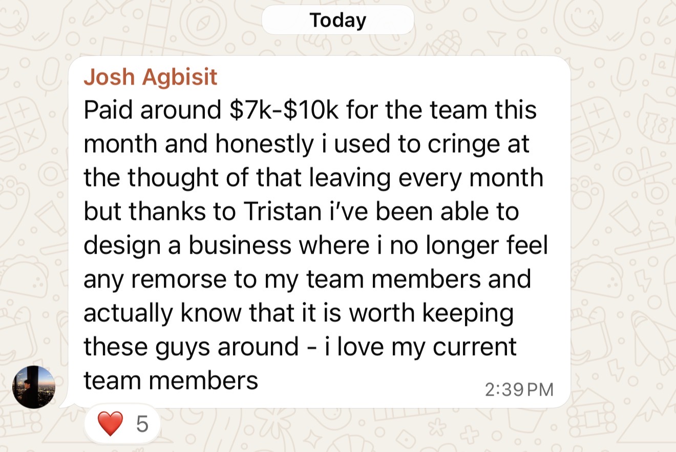 Client message about their results in the program
